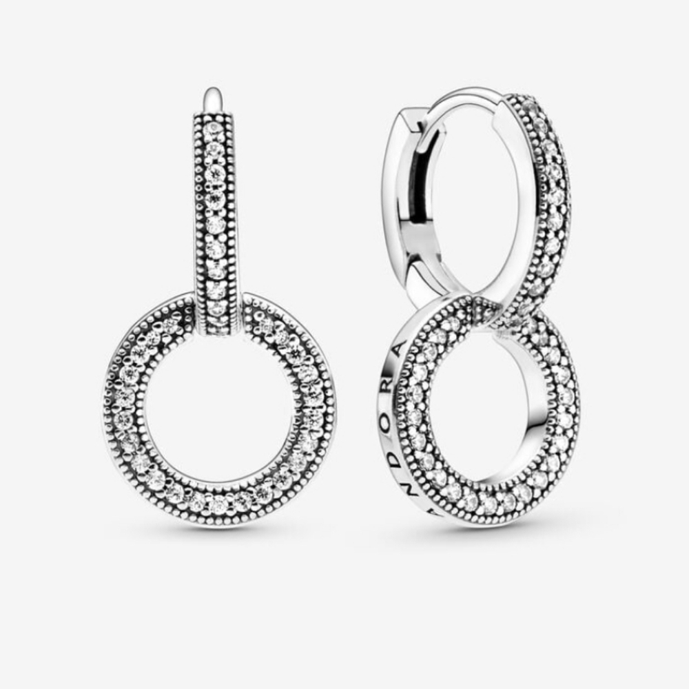 Pandora sparkling hoop earrings